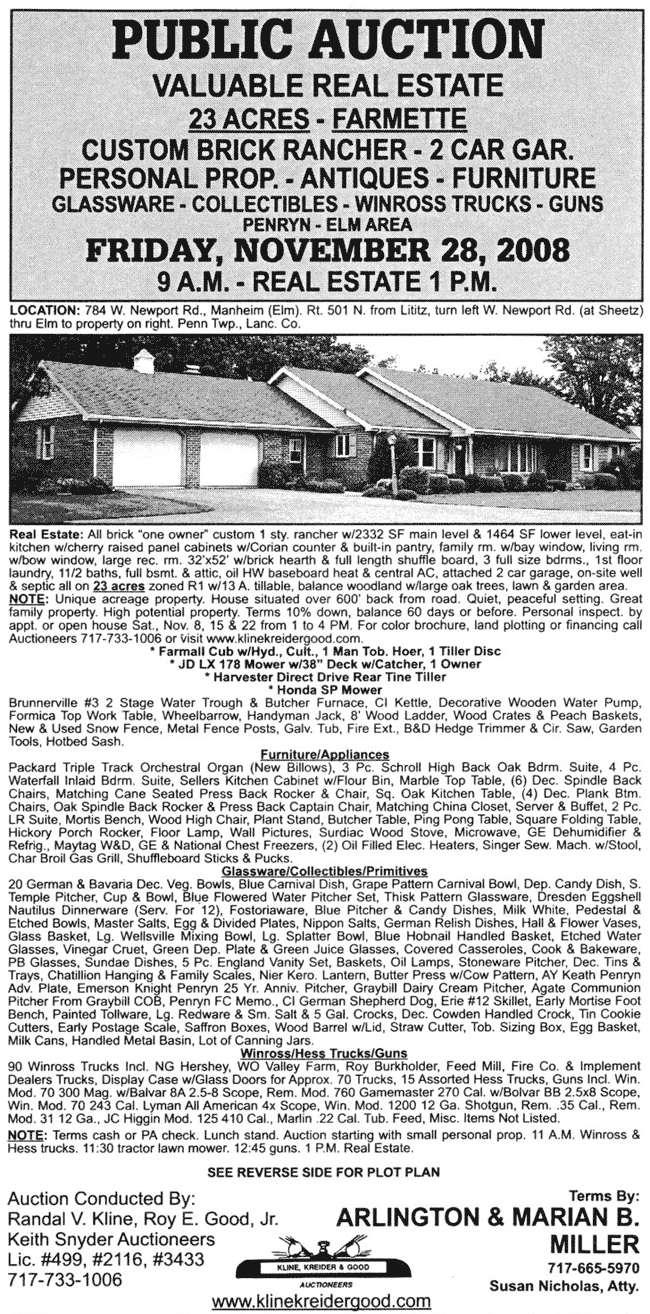 Public Auctions Lancaster PA Real Estate Auctioneers Farm Antiques