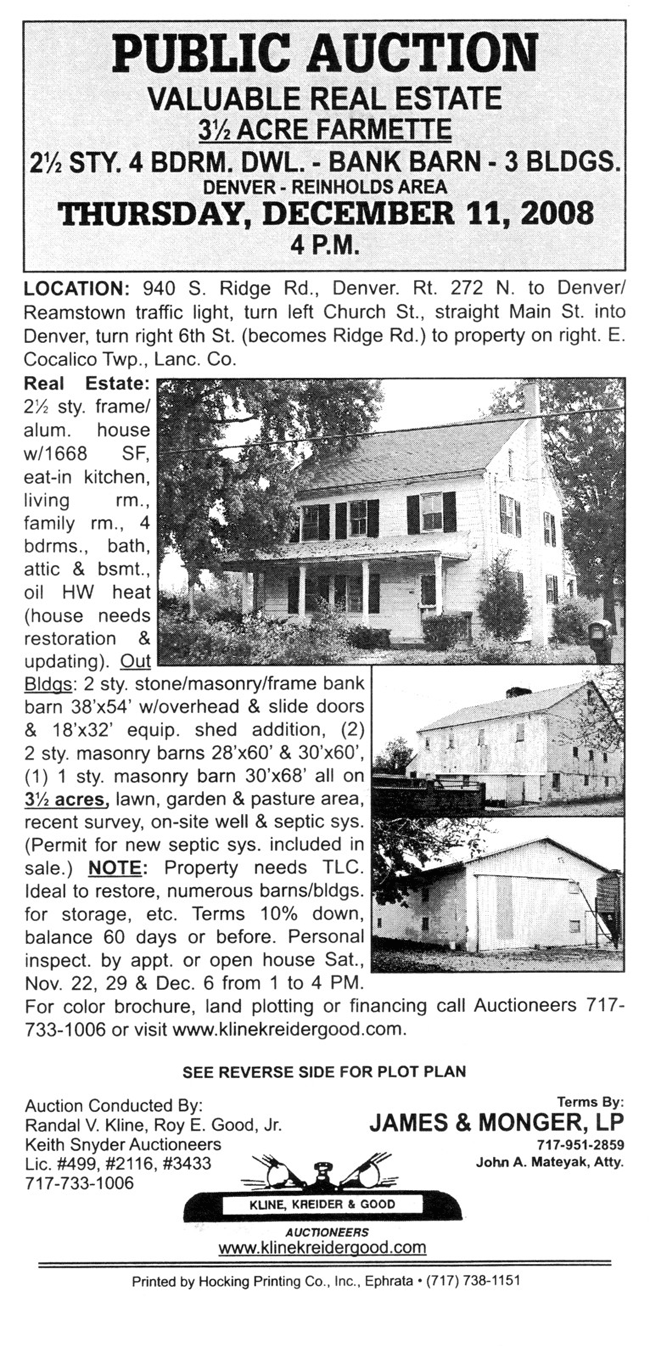 Public Auctions Lancaster PA Real Estate Auctioneers Farm Antiques