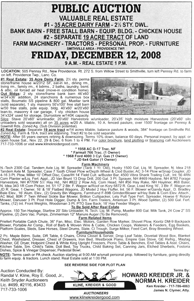 Public Auctions Lancaster PA Real Estate Auctioneers Farm Antiques