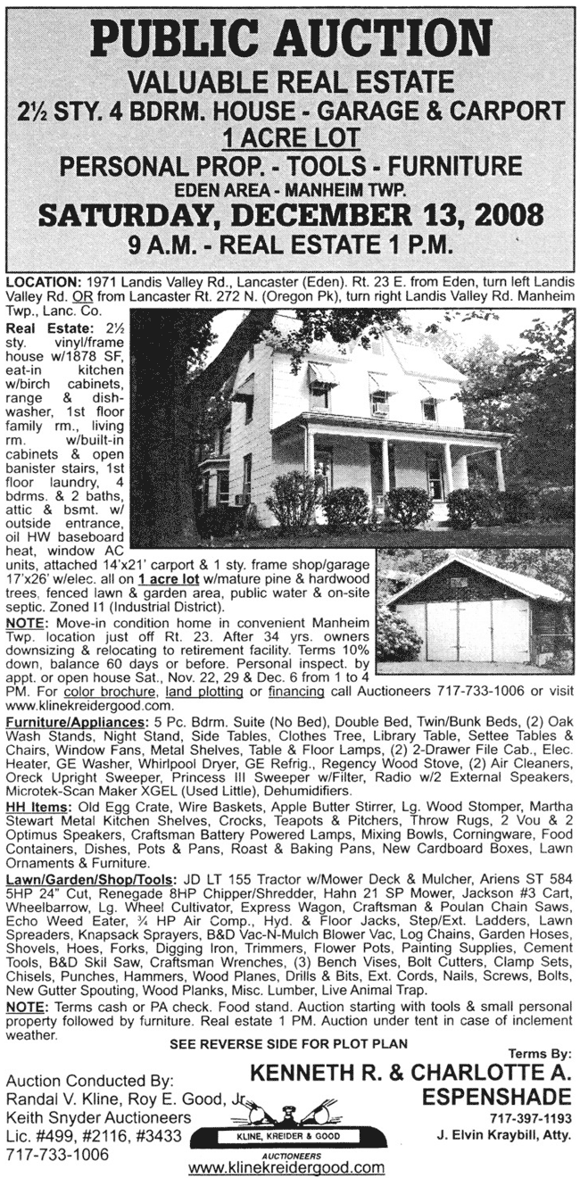 Public Auctions Lancaster PA Real Estate Auctioneers Farm Antiques Auctions