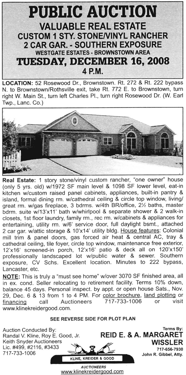 Public Auctions Lancaster PA Real Estate Auctioneers Farm Antiques