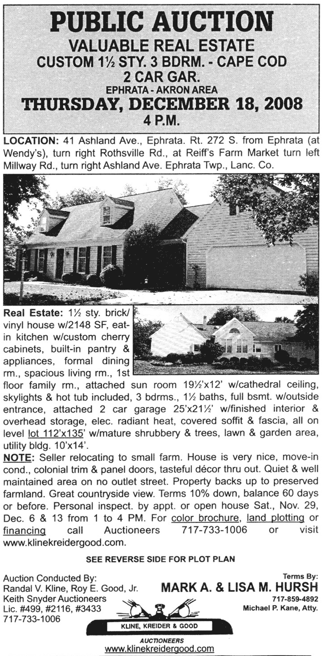 Public Auctions Lancaster PA Real Estate Auctioneers Farm Antiques Auctions